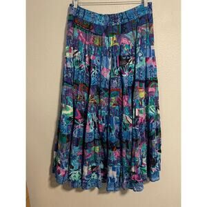 Vintage Westbound Skirt Womens One Size Multicolor Abstract Pleated Boho 90s